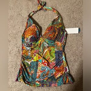 NWT Bleu Rod Beattie multicolored tankini top